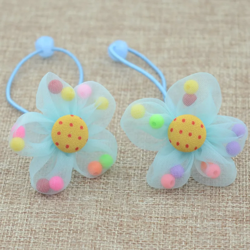 2PCS/Lot New Fashion Candy Color Scrunchy Headband Girls Bow Flower Rabbit Hair Accessories Bands Rubber Gum Ornamen |