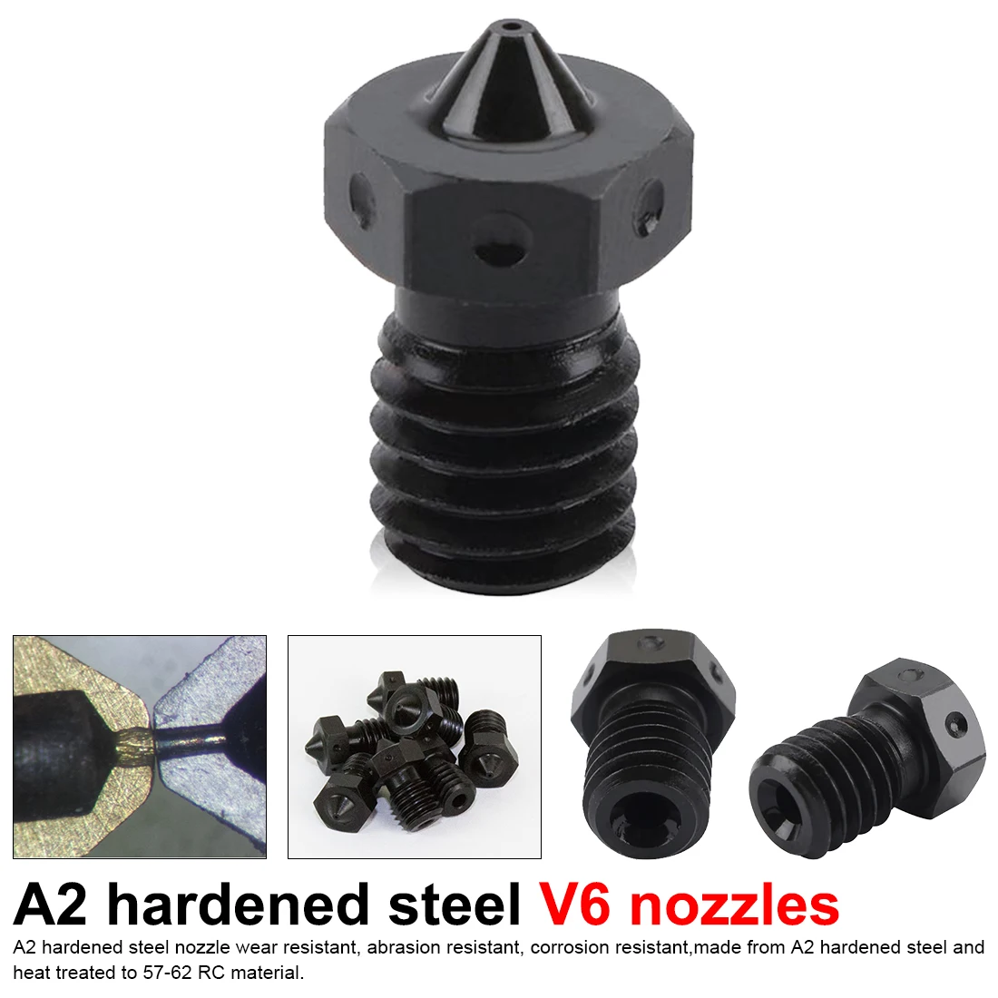 Запчасти для 3D принтера A2 V6 из закаленной стали сопла печати PEI PEEK или углеродного