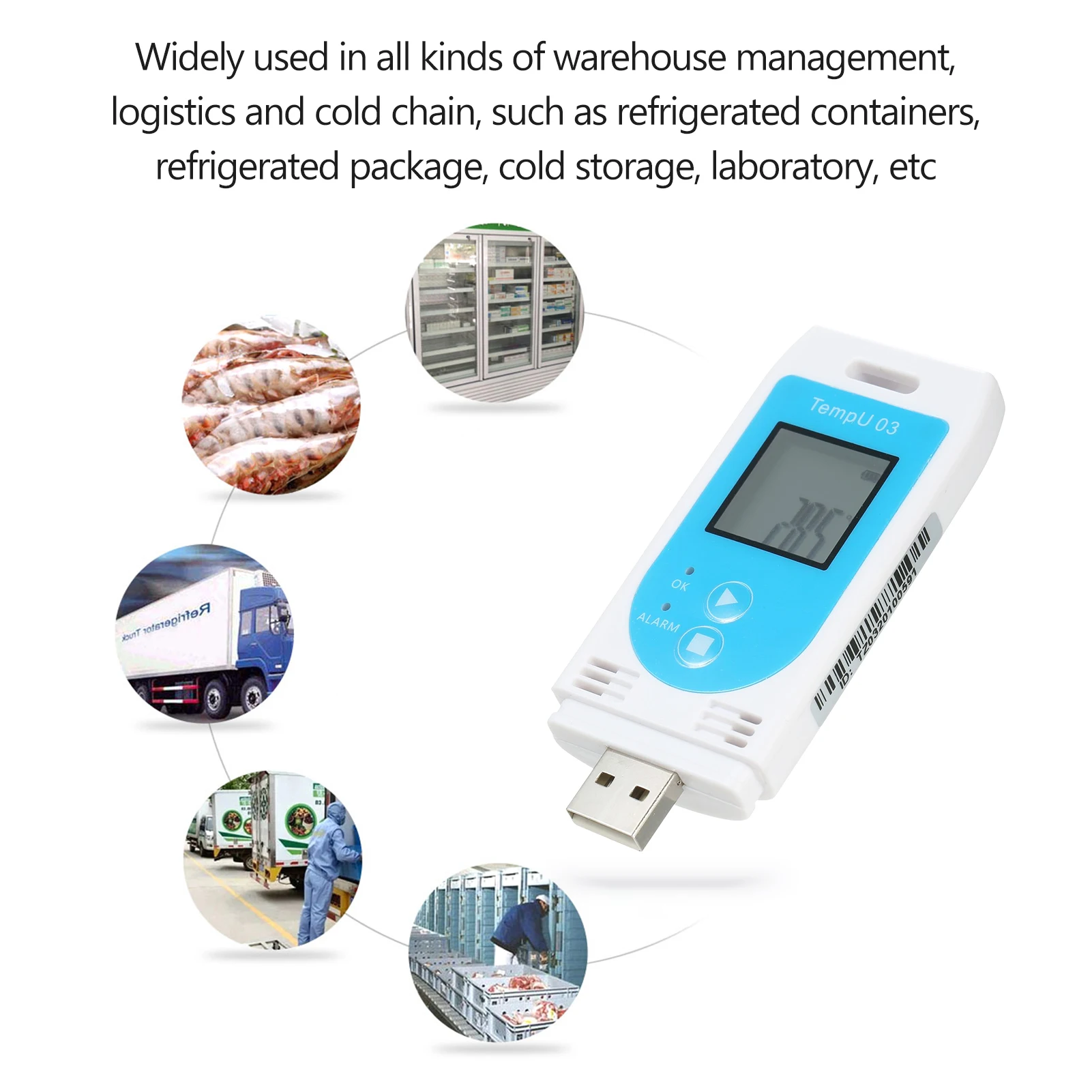 

USB Temperature Humidity Data Logger Reusable RH TEMP Datalogger Recorder Humiture Recording Meter with 32,000 Record Capacity