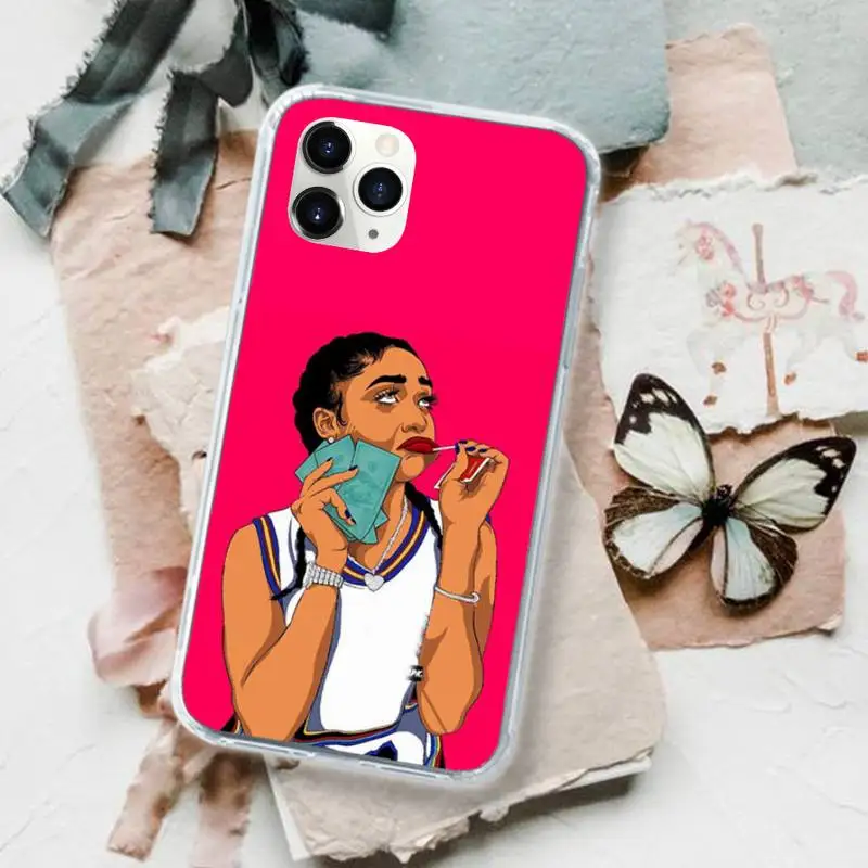 

African Afro Melanin Poppin Black Girl Phone Case for iPhone 11 12 pro XS MAX 8 7 6 6S Plus X 5S SE 2020 XR