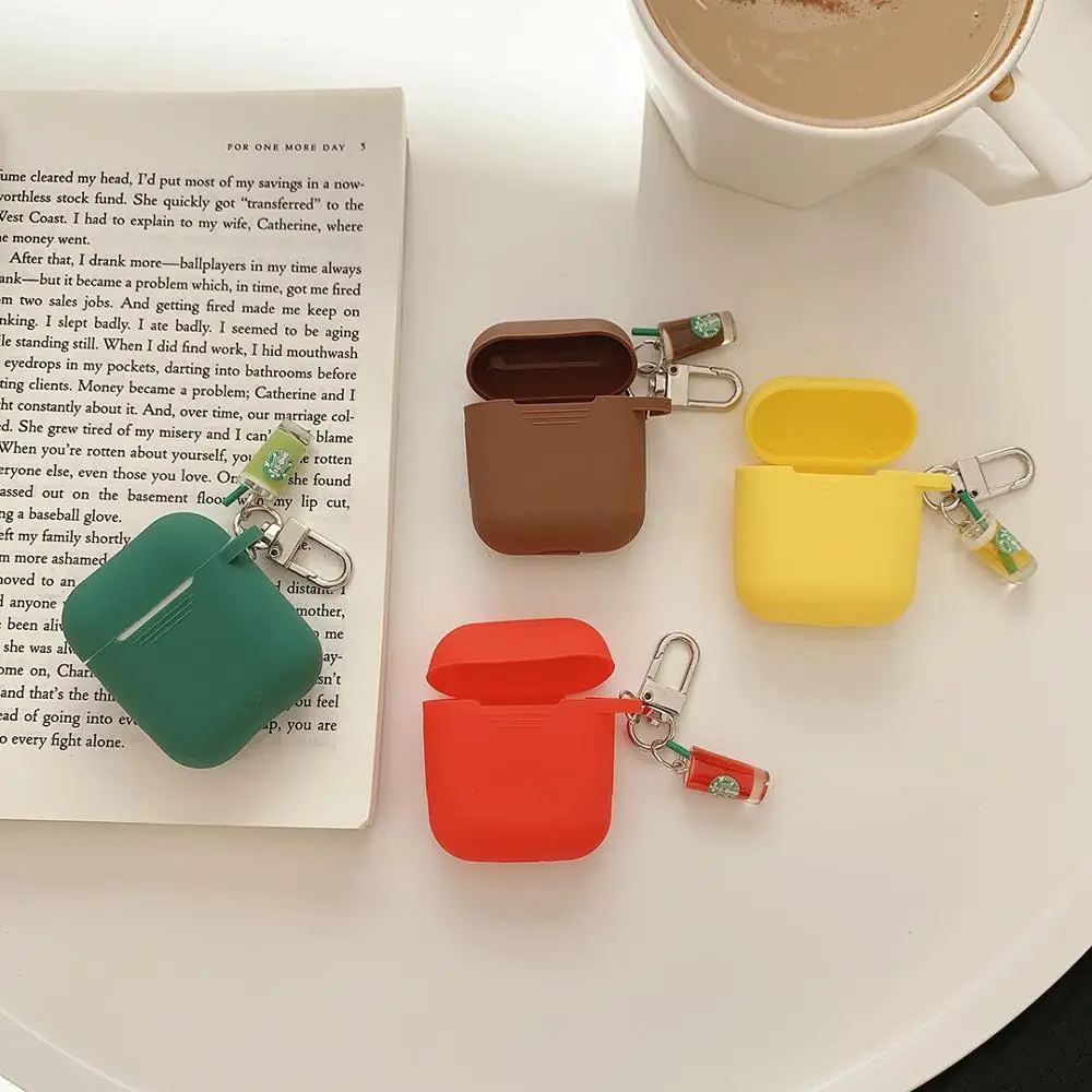 GOOYIYO-мягкий ТПУ чехол и декоративный крючок для Airpods 1 2 Bluetooth наушники зарядная