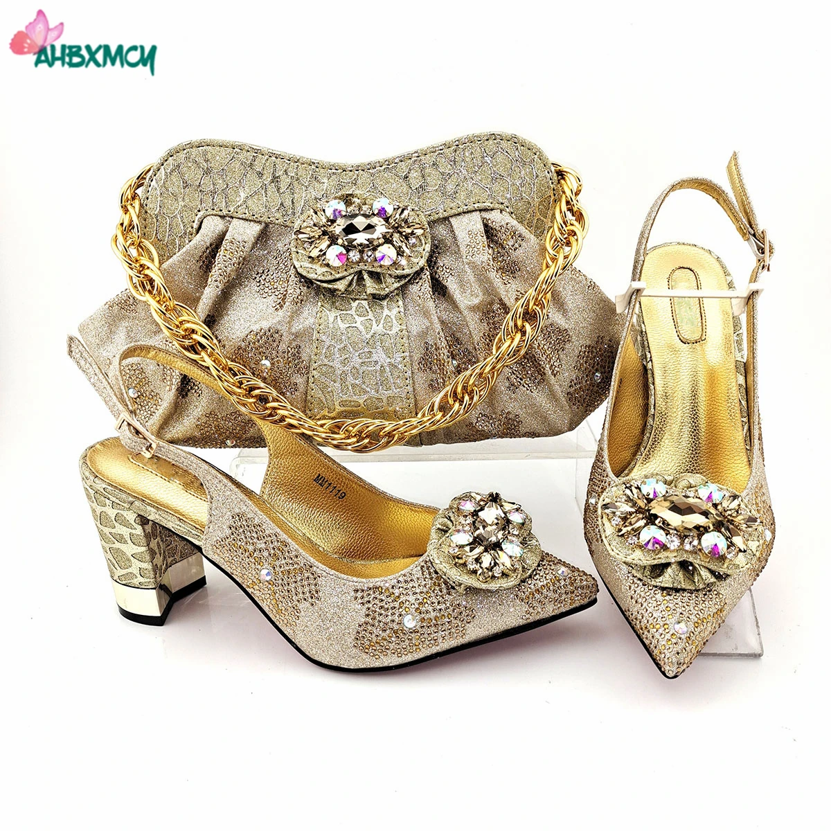 

Wine Color New Design Sweet Office Lady Shoes and Bag Set African Women Shoes Matching Handbag for Royal Wedding Party