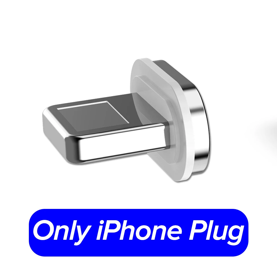 Only iPhone Plug 1 м Магнитный микро кабель 3A Быстрая зарядка type C USB провод для Xiaomi Redmi K20 huawei Honor 20 10 9 Нейлоновый Шнур для передачи данных для мобильного телефона - Цвет: Only iPhone Plug