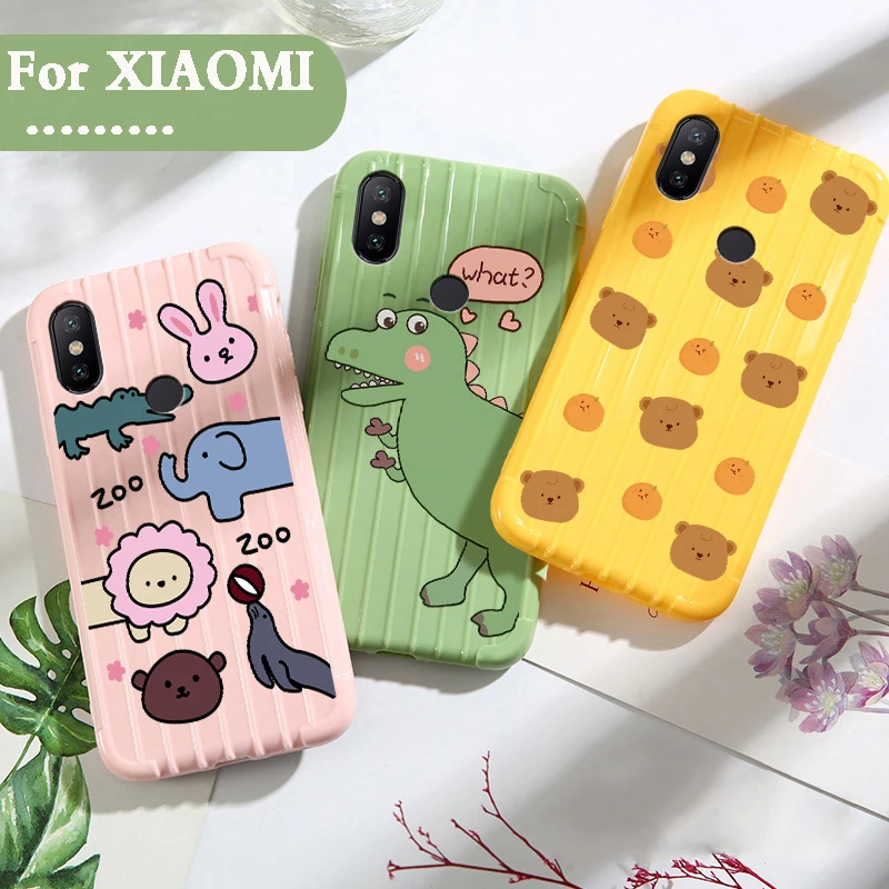 Роскошный багажный чехол для телефона Xiaomi redmi 6 6a милые Мультяшные Силиконовые