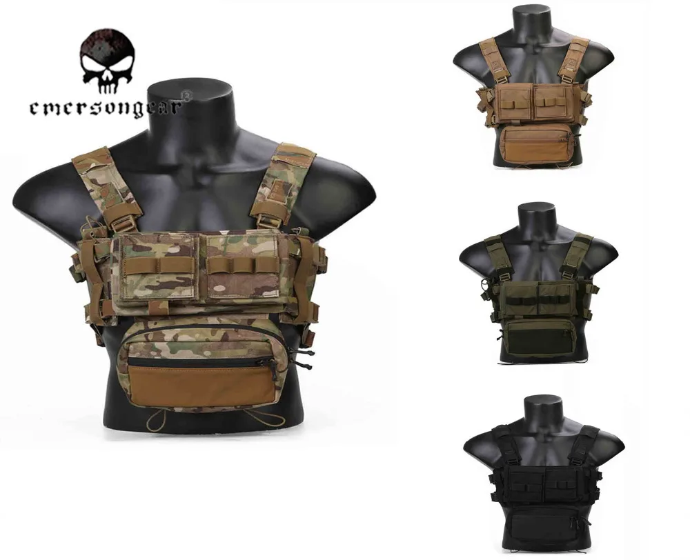 Emersongear Micro Fight Chissis MK3 нагрудная установка 5 56 Журнал Сумка Боевой страйкбол жилет