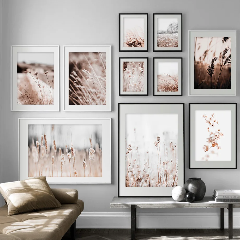 

Autumn Reed Grass Flower Plants Landscape Nordic Posters And Prints Wall Art Canvas For Living Room Decor Painting Wall Pictures