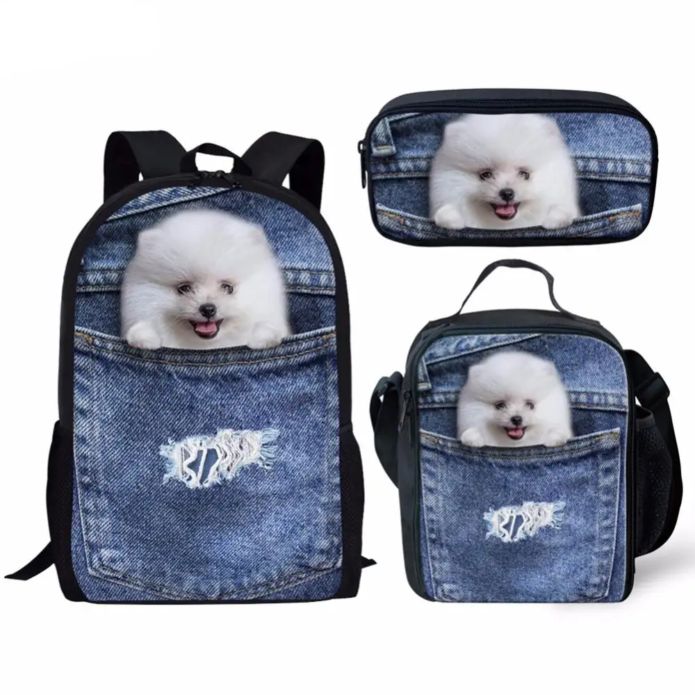 

3 шт./комплект, детский школьный рюкзак с 3D-принтом для девочек и мальчиков