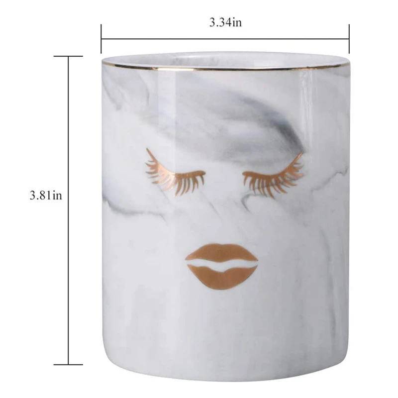 Серый Мраморный карандаш и держатель для ручек с золотым краем кистей макияжа