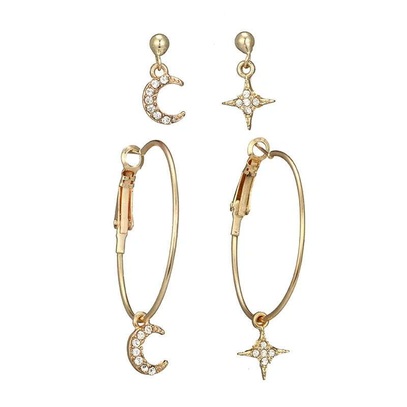 Серьги-гвоздики Tocona 4 шт./компл. в богемном стиле с искусственной звездой для