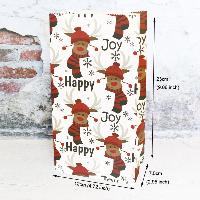 happy joy 10 шт крафт-бумажные пакеты Счастливого Рождества снеговик в форме снежинки для печенья конфет сумочки для упаковки подарков рождественские украшения вечерние подарки - Цвет: happy joy