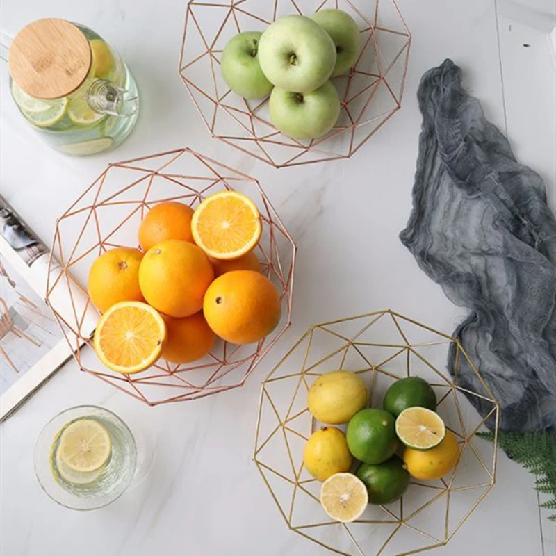 Metal Wire Basket Fruit Plate Kitchen Vegetable Drain Rack Dessert Tray Snack Container Desktop Stand Storage Bowl Decor Holder | Дом и сад