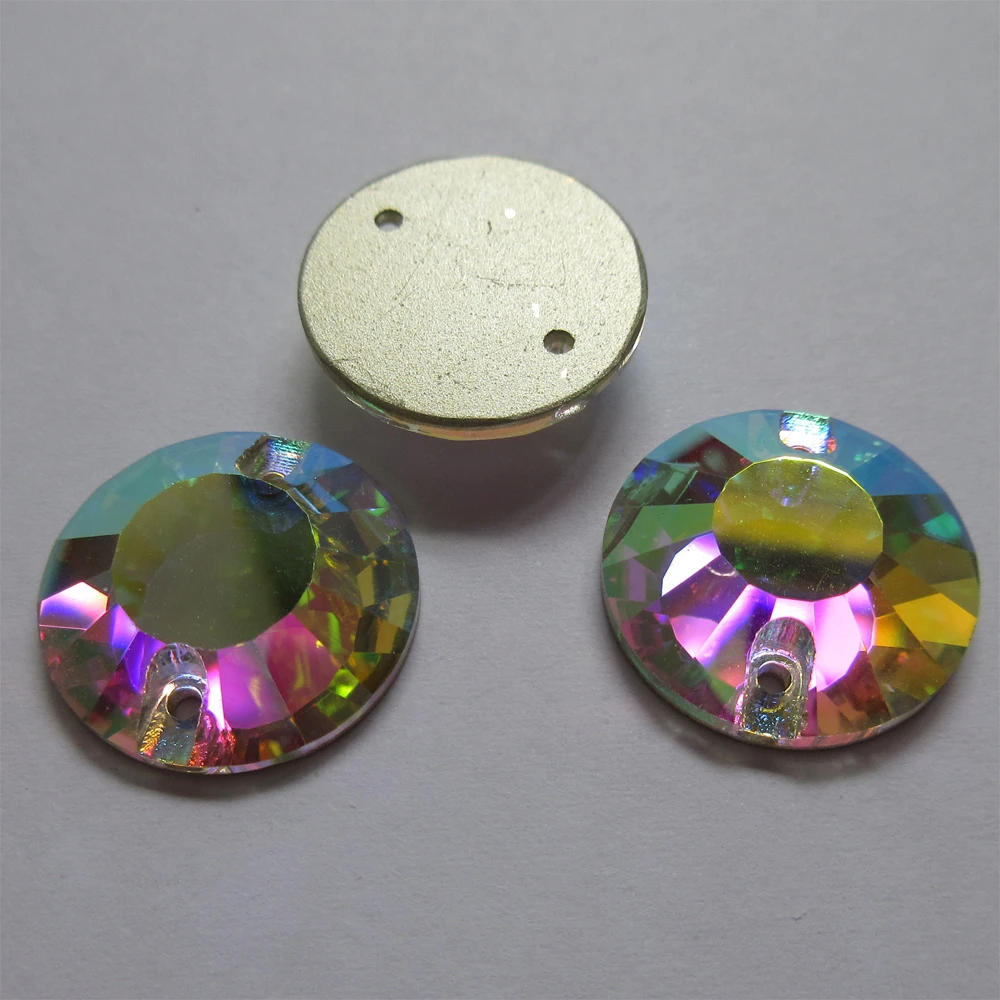 Кристалл AB Chaton Роза плоские камешки камень Блеск Стразы шьют на Стекло круглые