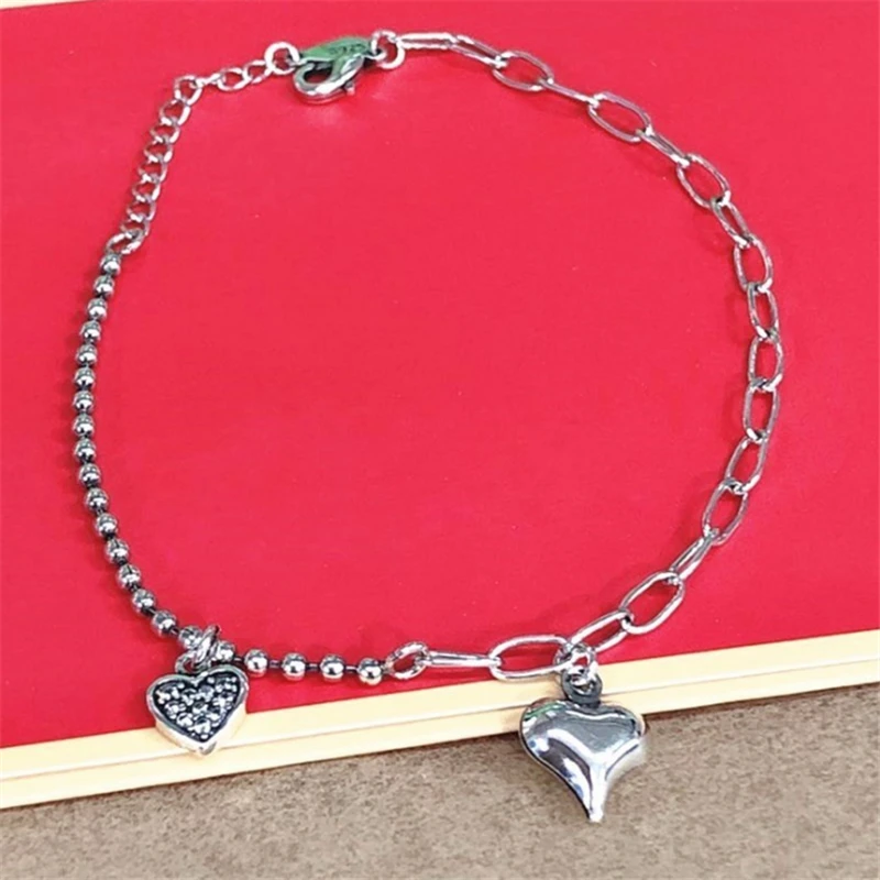 2021 высокое продвижение тибетский серебряный браслет в форме сердца с бусинами и