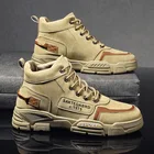 Новые мужские Ботинки Martin, Рабочая обувь, корейский стиль, высокие кожаные ботинки, повседневные мужские рабочие ботинки, мужские ботинки