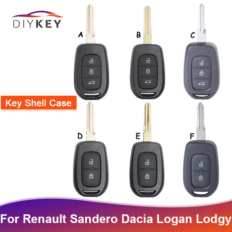 Корпус автомобильного ключа с дистанционным управлением DIYKEY 2 / 3 кнопки для Renault