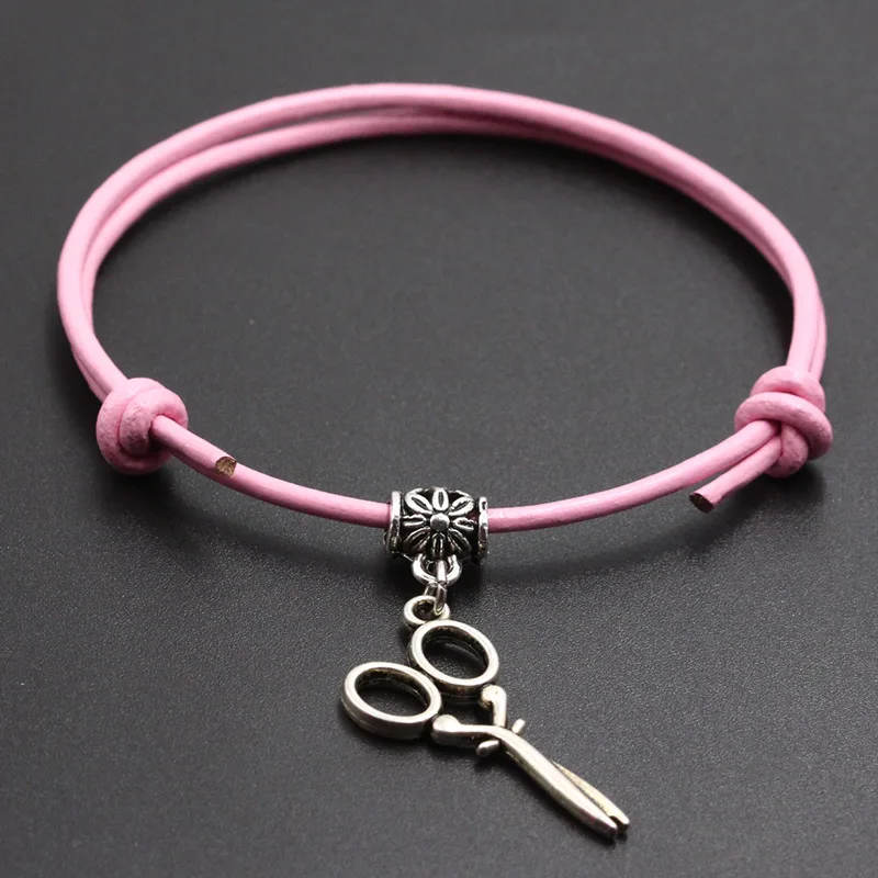 Модные подвески в виде собачьей лапы браслет на веревке с красной нитью Черный