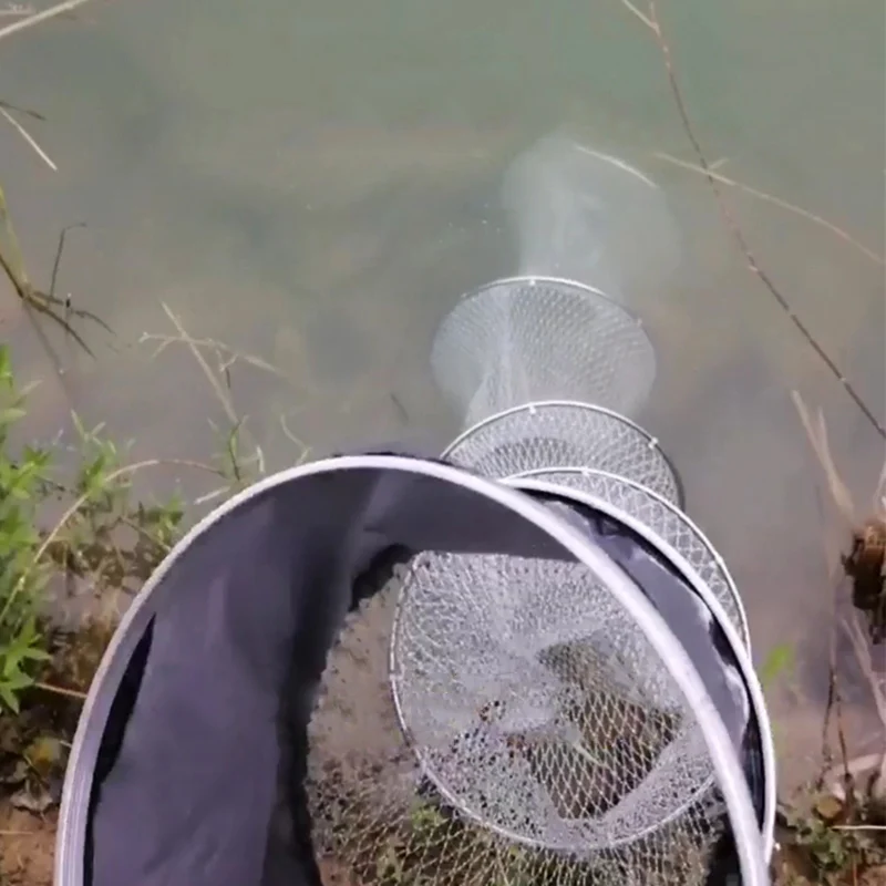 Lawaia Folding Netting Manual Weaving Line Fishnet Cage Anti-hanging Speed Dry Stainless Steel Circle Fishing Tool And Equipment | Спорт и