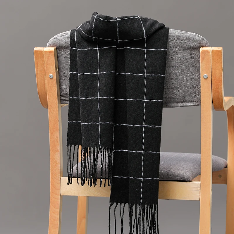 

Men's and girls' neckwear cashmere check children's scarf in Autumn and winter Korean version long thick warm all-match parent-c