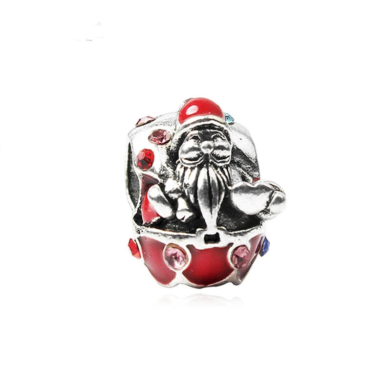 BD15 Boosbiy, 2 шт., Рождественская серия, Рождественская елка, Санта, подвеска с Санта-Клаусом, бусины, подходят для браслета Пандора и ожерелья, сделай сам, для изготовления женских ювелирных изделий - Цвет: BD15