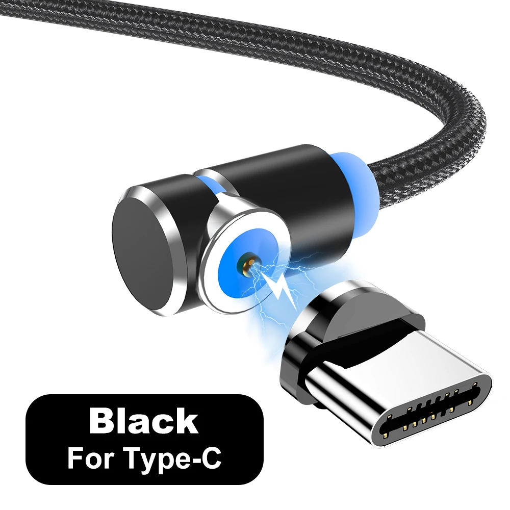 Vanniso Магнитный Micro USB кабель для быстрой зарядки usb type C кабель для samsung iphone X 8 Xiaomi Магнитный зарядный телефонный кабель USB шнур - Цвет: Black for Type C