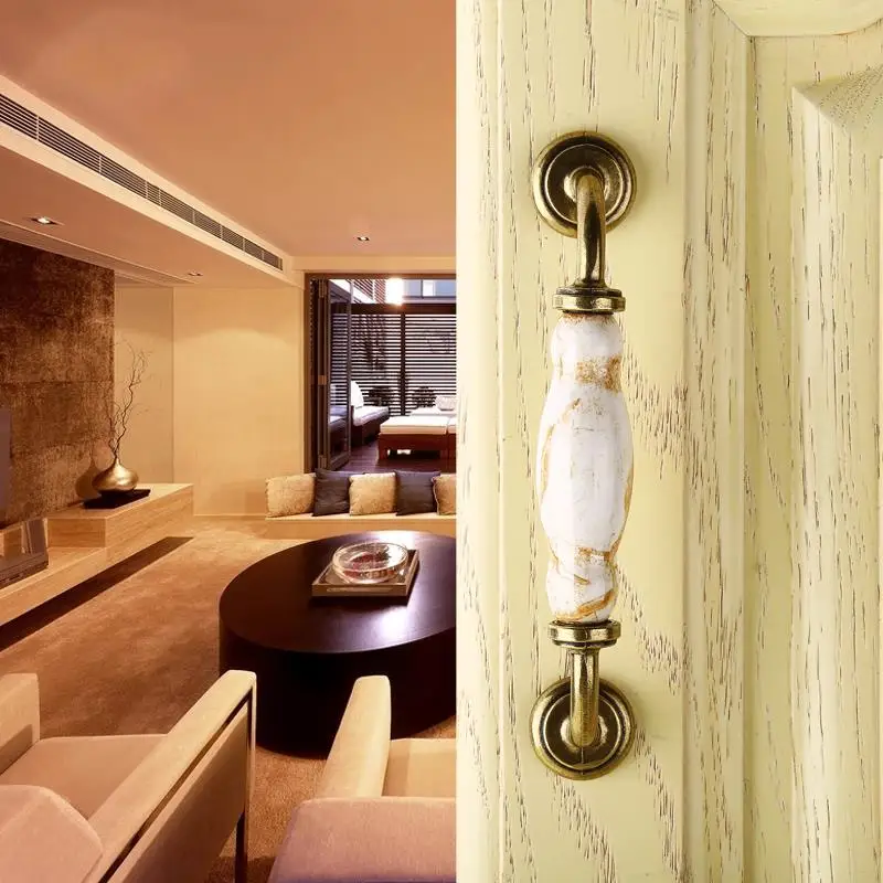 Мебельные ручки с мраморными прожилками и ручка керамические для кухонных