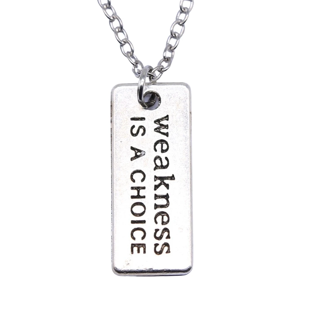 

Ожерелье женское с подвеской «слабость-это выбор», 9 х22 мм, 1 шт.