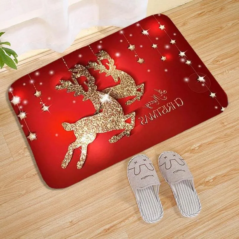 Рождественский дверной коврик для дома кухни ванной комнаты Санта-Клауса Декор
