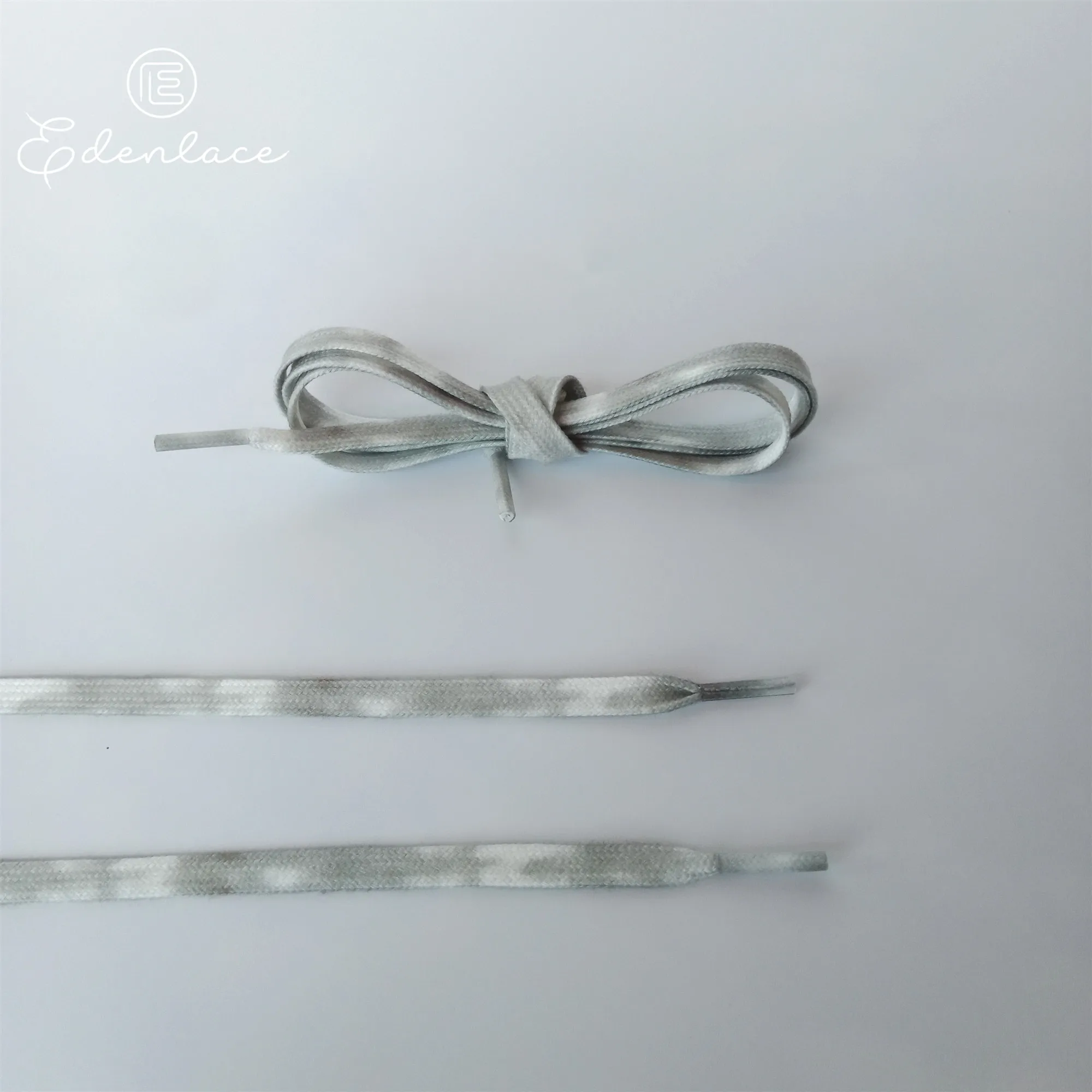 

Shoelaces With Tie Dye Mix Grey-white Flat Shoelaces Gradual Colorful Shoe Lace Heat Transfer Bootlace For Sport Shoes