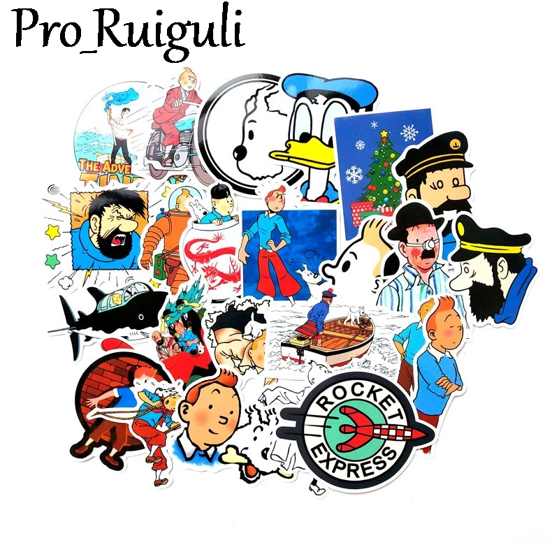 25 шт. в Приключения Тинтина мультфильм наклейки для скрапбукинга пакеты