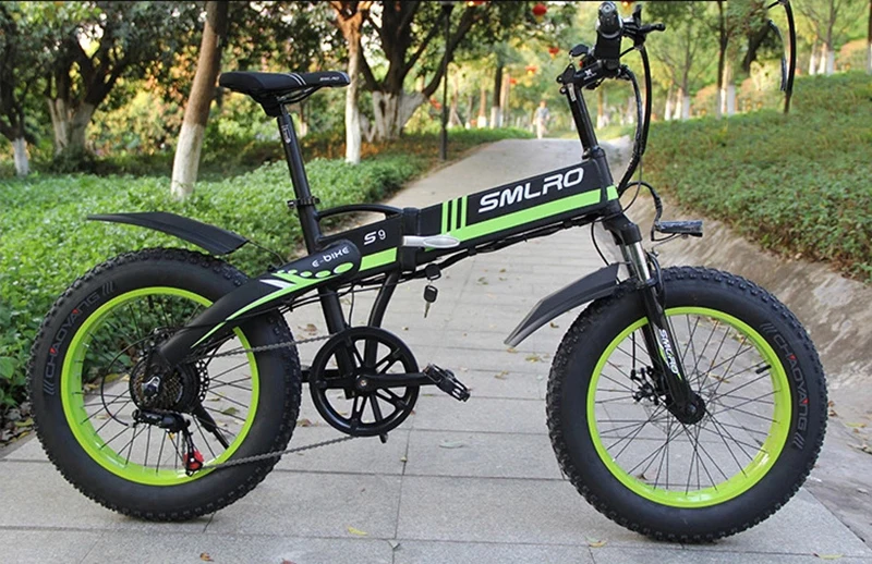 48V10AH 350W green Электровелосипед 20*4,0 дюймов алюминиевые складные Электровелосипеды 48В 10ач 350 Вт Мощный Fat Tire велосипед Горный Снежный велосипед - Цвет: 48V10AH 350W green