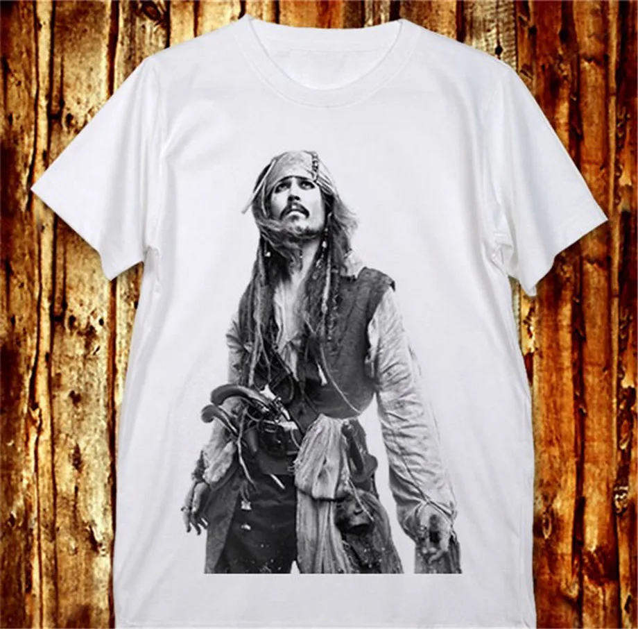 Футболка с круглым вырезом и принтом Пираты Карибского моря Jack Sparrow | Отзывы и видеообзор