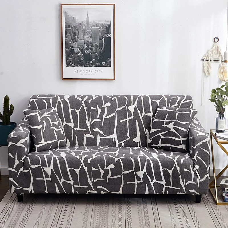 

Plaid Elastic Polyester Sofa Covers for Living Room Flower Knitted Fabric Furniture Slipcovers Protector 1/2/3/4 Seater