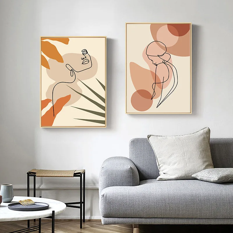 

Modern Small Fresh Morandi Geometric Abstract Posters and Prints Painting Canvas Wall Art Living Room Background Home Decoration