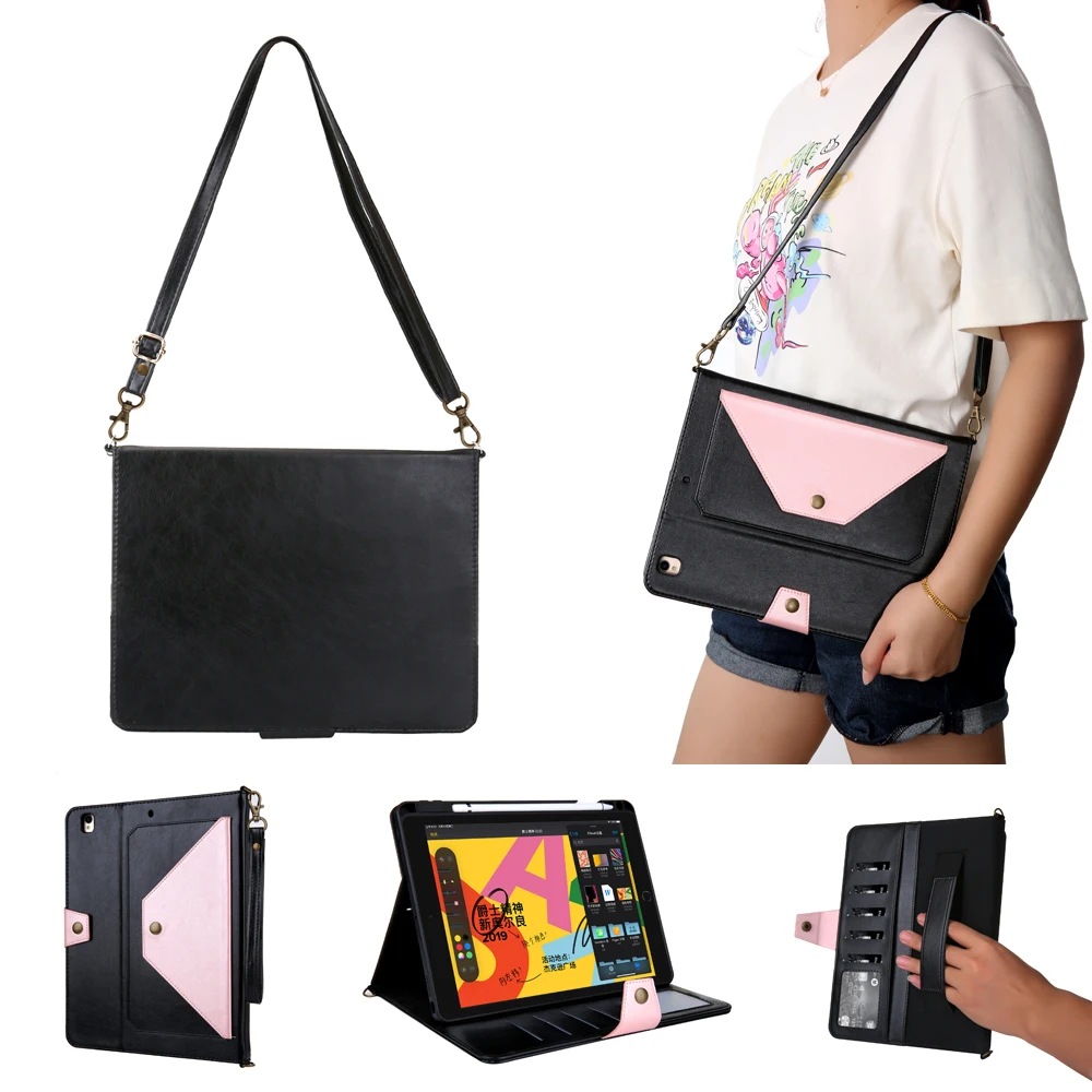 

Модный женский чехол на плечо для iPad Air 2 9,7, Ручной Чехол на ремешке, многофункциональный флип-кошелек, чехол для iPad 5 6