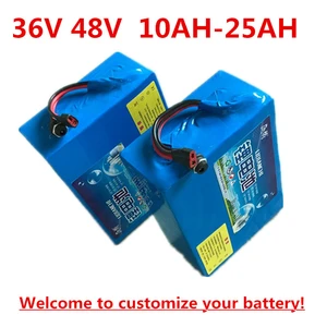 High quality 36V 48V 10AH,15AH,20AH,25AH INR power Lithium-ion Battery for E-bikes motors portable emergency Power Supply