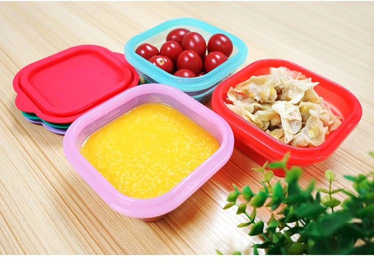 3 шт. Набор миска силиконовая складная коробка для ленча Складная портативная
