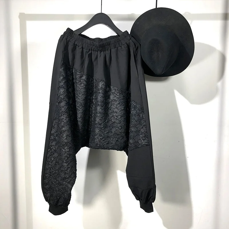 

Мужские повседневные брюки с длиной до щиколотки Seak, черные брюки-султанки в японском стиле, повседневные брюки с перекрестной юбкой, весна