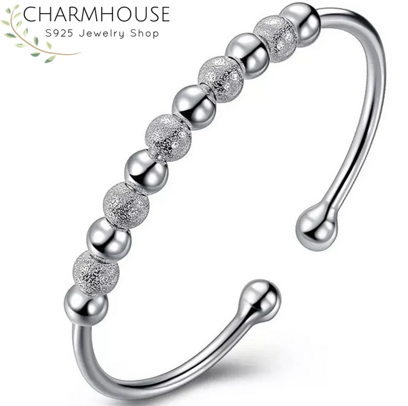 Charmhouse 925 серебряные браслеты для женщин Браслет-манжета с бусинами Будды и