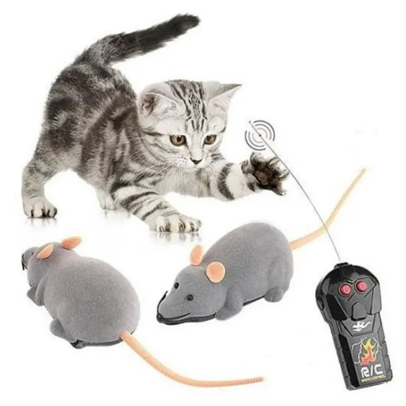 Funny Cat Electric Toy Wireless Remote Control Simulation Mouse with Pink Ear for Cats Pets Teasing Playing Toys | Дом и сад