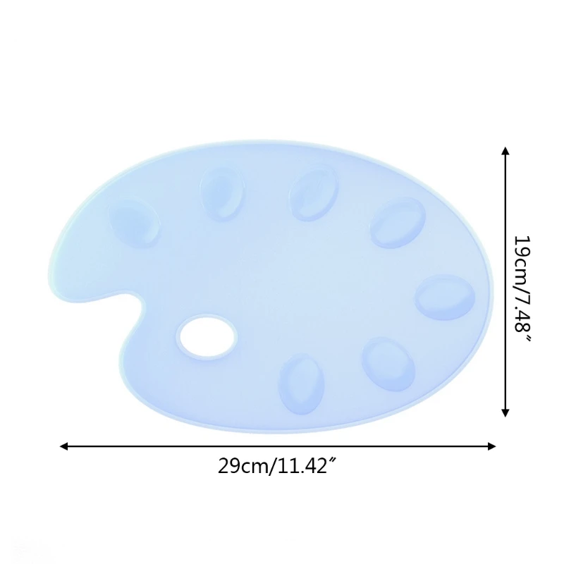 

Artist Paint Palette Crystal Epoxy Resin Mold Painter Art Oval Palette Serving Board Silicone Mould DIY Crafts Tool 50PE