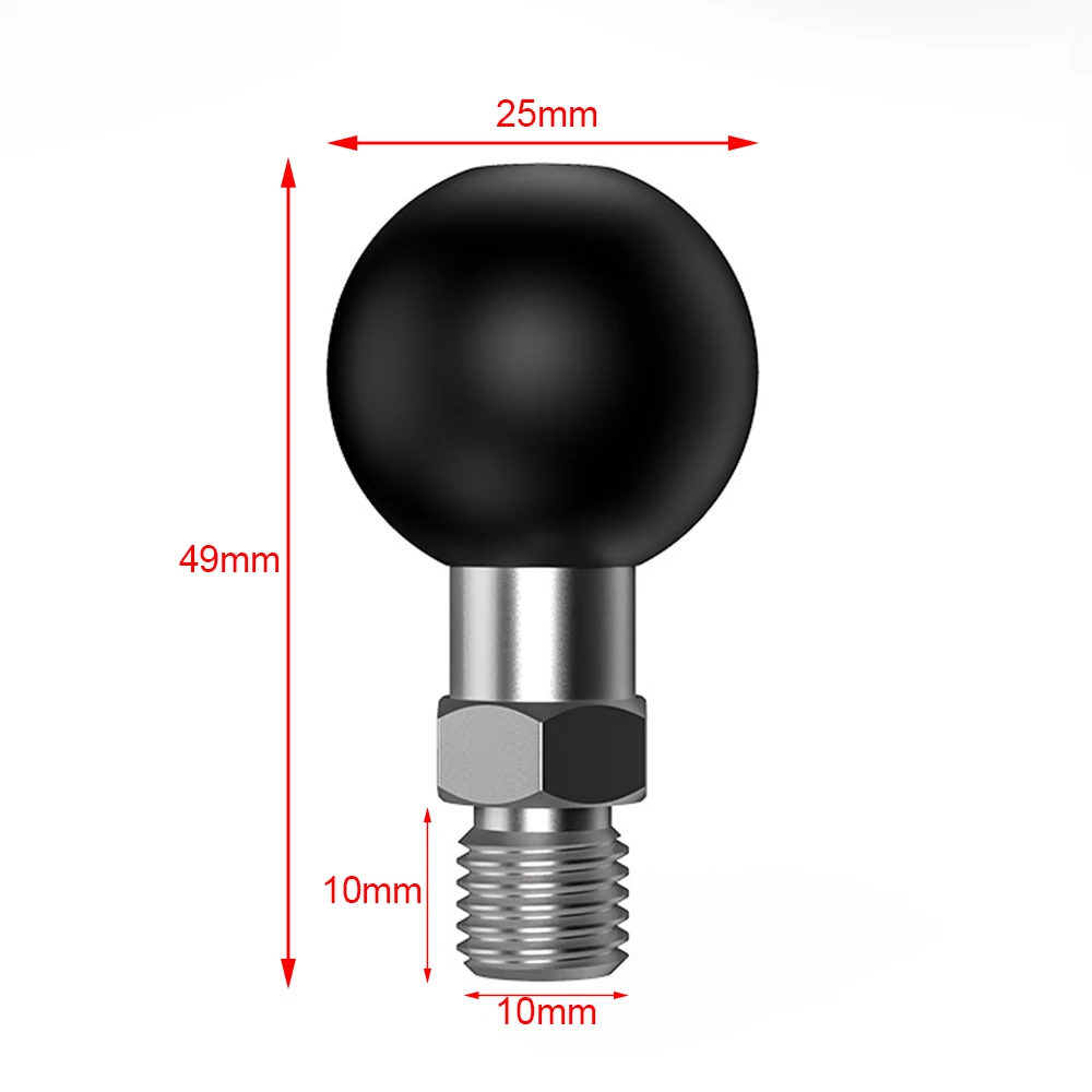 

1Inch Ball Base M10 X 1.25 Male Thread Mount for Motorcycle Electric Vehicle Mobile Phone Holder Accessories