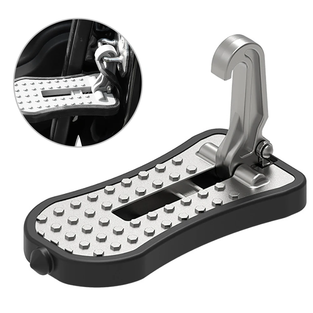 

Folding Car Door Step Universal Latch Hook Step Mini Auxiliary Foot Pedal Aluminium Alloy Safety Hammer For Jeep Car Accessories