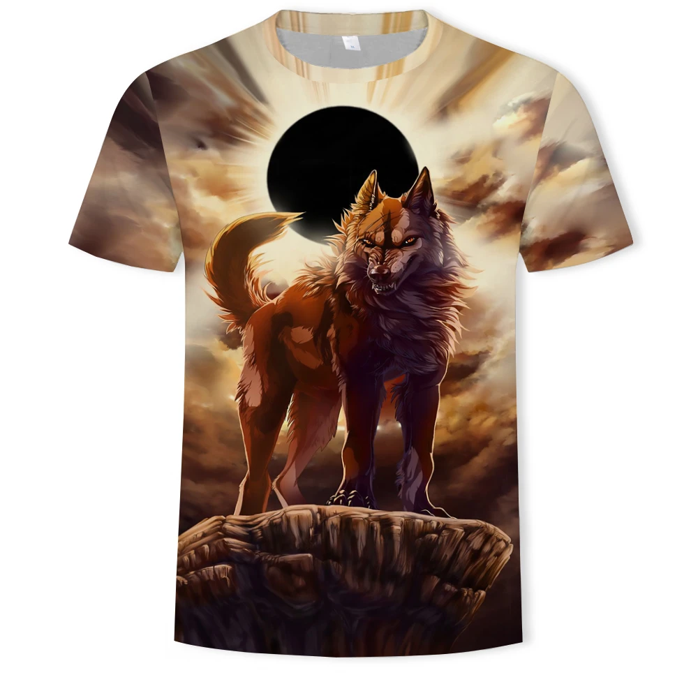 

Summer T Shirt Hot-selling Men's Clothing Animal World Wolf And Cunning Fox 3d Digital Print Casual Comfortable O-neck T-shirt