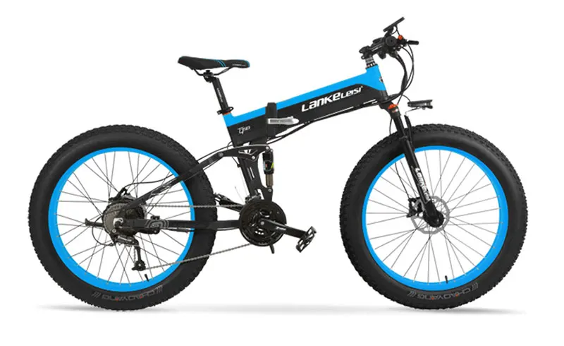 Billig LANKELEISi Elektrische Bike 1000W T750plus Motor 14,5 AH Panasonic Lithium-Batterie 26x 4,0 Fett Schnee Strand Reifen Gefaltet E-bike Kostenloser Steuer