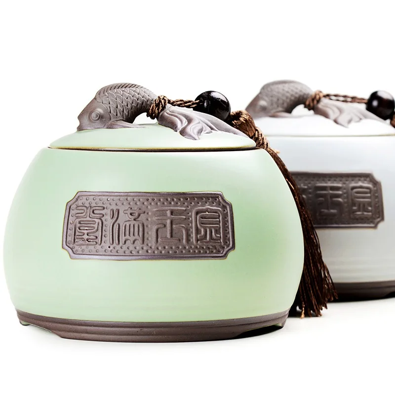 Лотос керамическая чайная коробка зеленый белый чай кофе сахарная банка для