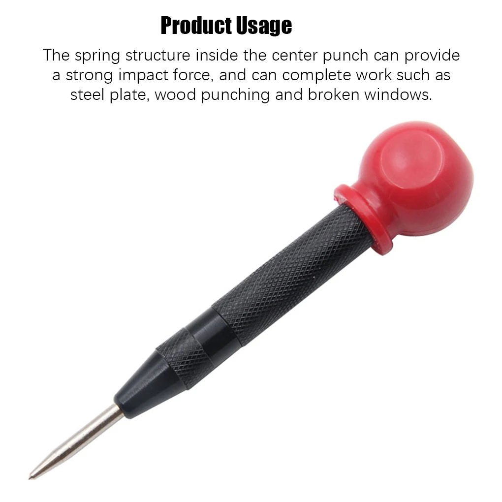 Automatic Center Pin Punch Spring Positioner Loaded Marking Starting Holes Hand High-Speed Steel Tool Woodworking Accessories