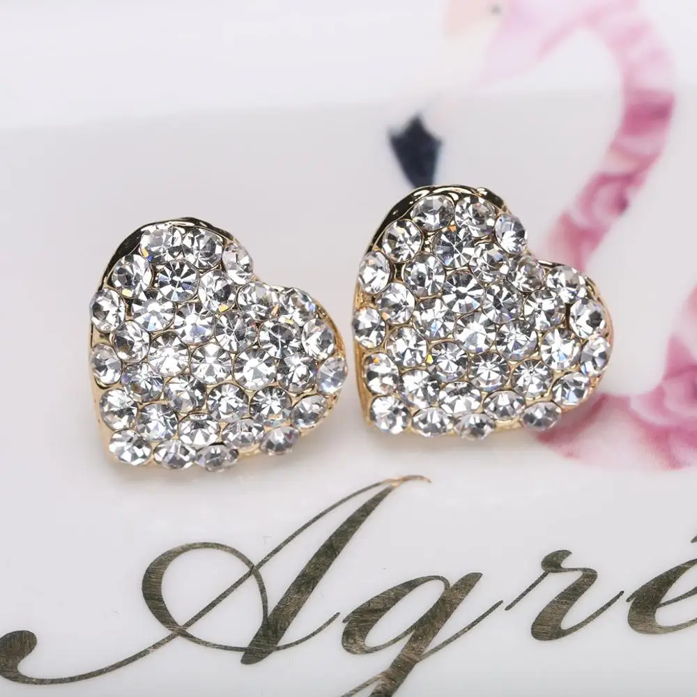 Женские блестящие серьги-гвоздики CARTER LISA с прозрачными кристаллами в форме