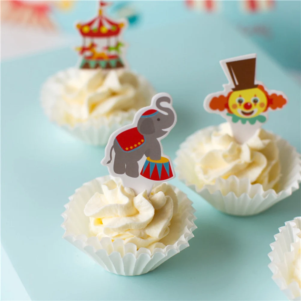 100 шт Цирк клоун торт Топпер Милый Забавный акробатика кекс Dessert десерт вставки карты для беби Шауэр детский день рождения