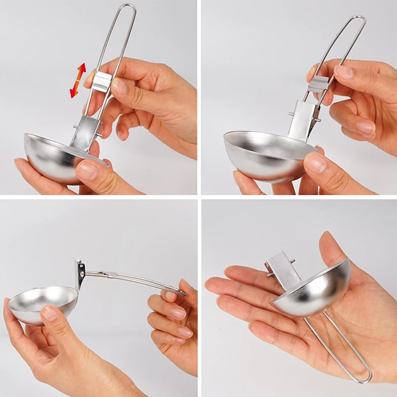 

Outdoor Camping 2 In 1 Stainless Steel Folded Fork Spoon Camping Tableware Picnic Spoon Outdoor Lightweight Tableware Hiking