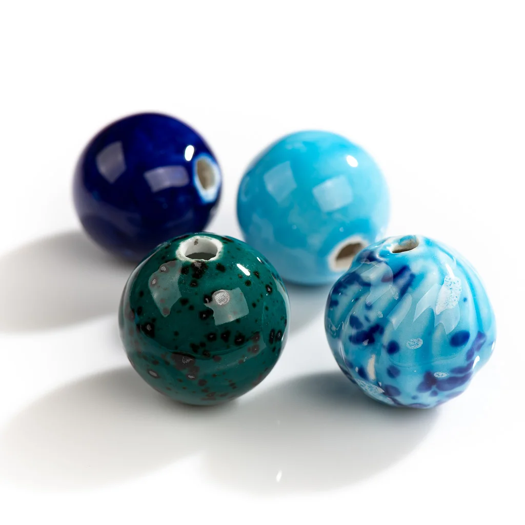 

30#2pcs Multicolor large hollow spherical ceramic beads Bohemia Jewelry DIY Necklace Making Vintage accessories #XN150